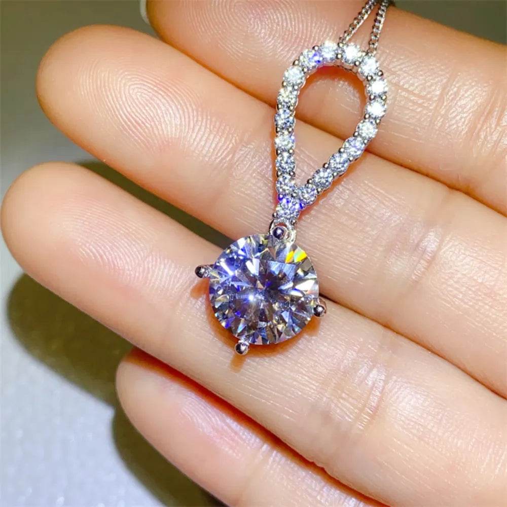5 Carat Moissanite 925 Sterling Silver Teardrop Necklace - Tredona LLC
