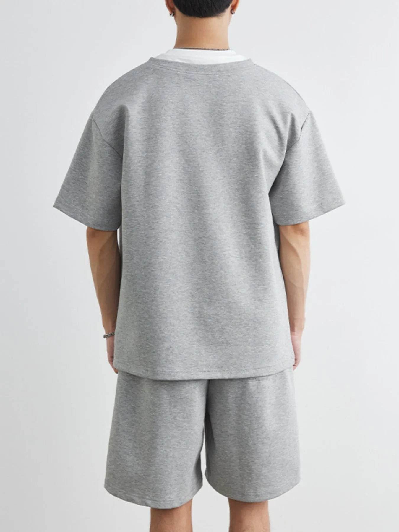 Men's Plus Size Half Sleeve Top and Shorts Set - Tredona LLC