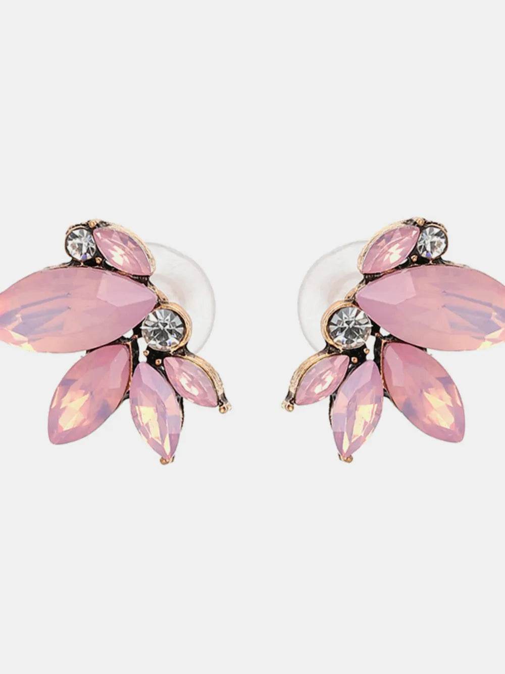 Alloy Rhinestone Flower Stud Earrings - Tredona LLC