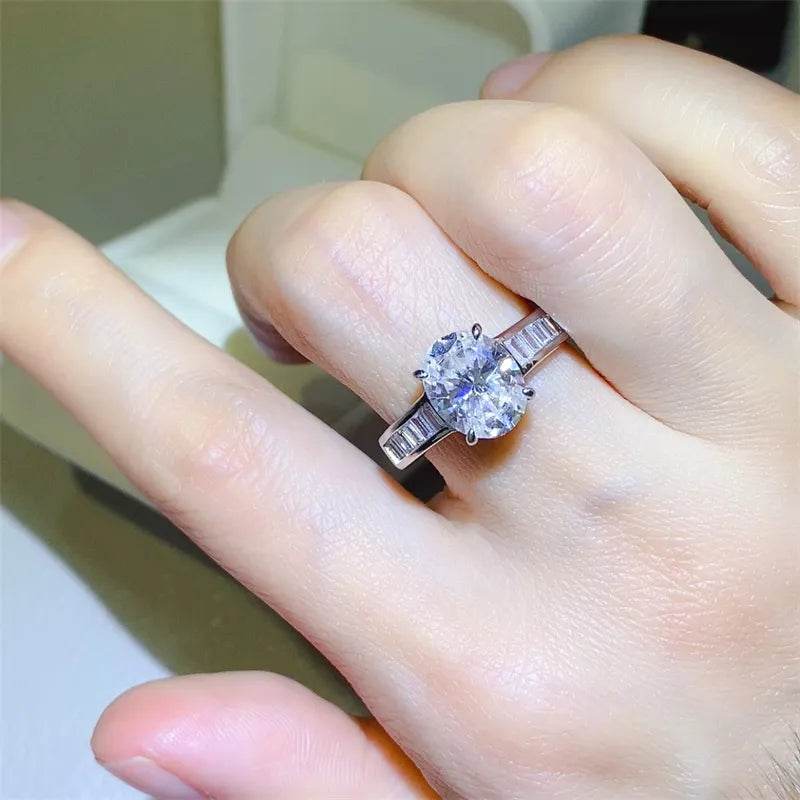 3 Carat Moissanite 925 Sterling Silver Ring - Tredona LLC