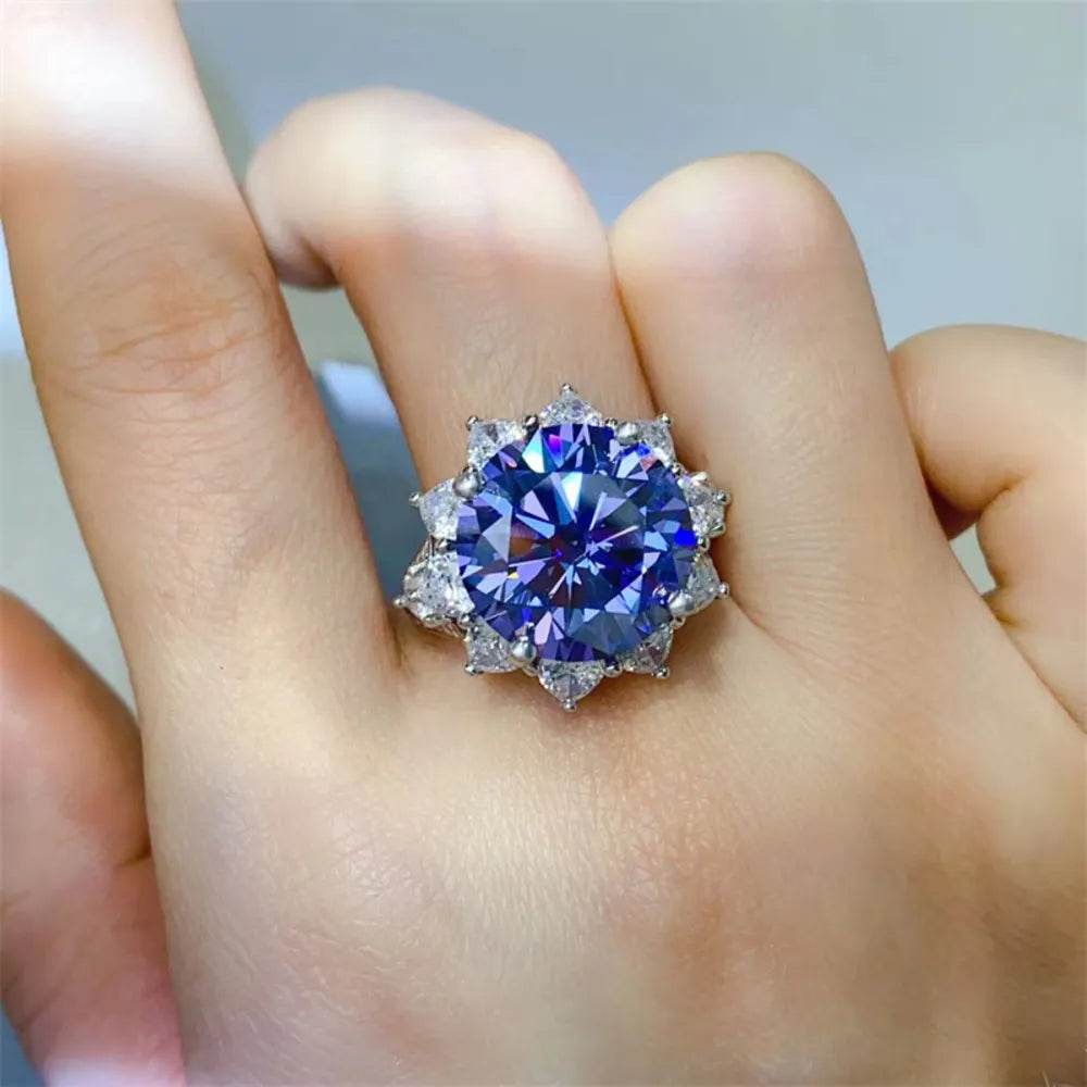 10 Carat Moissanite 925 Sterling Silver Ring - Tredona LLC
