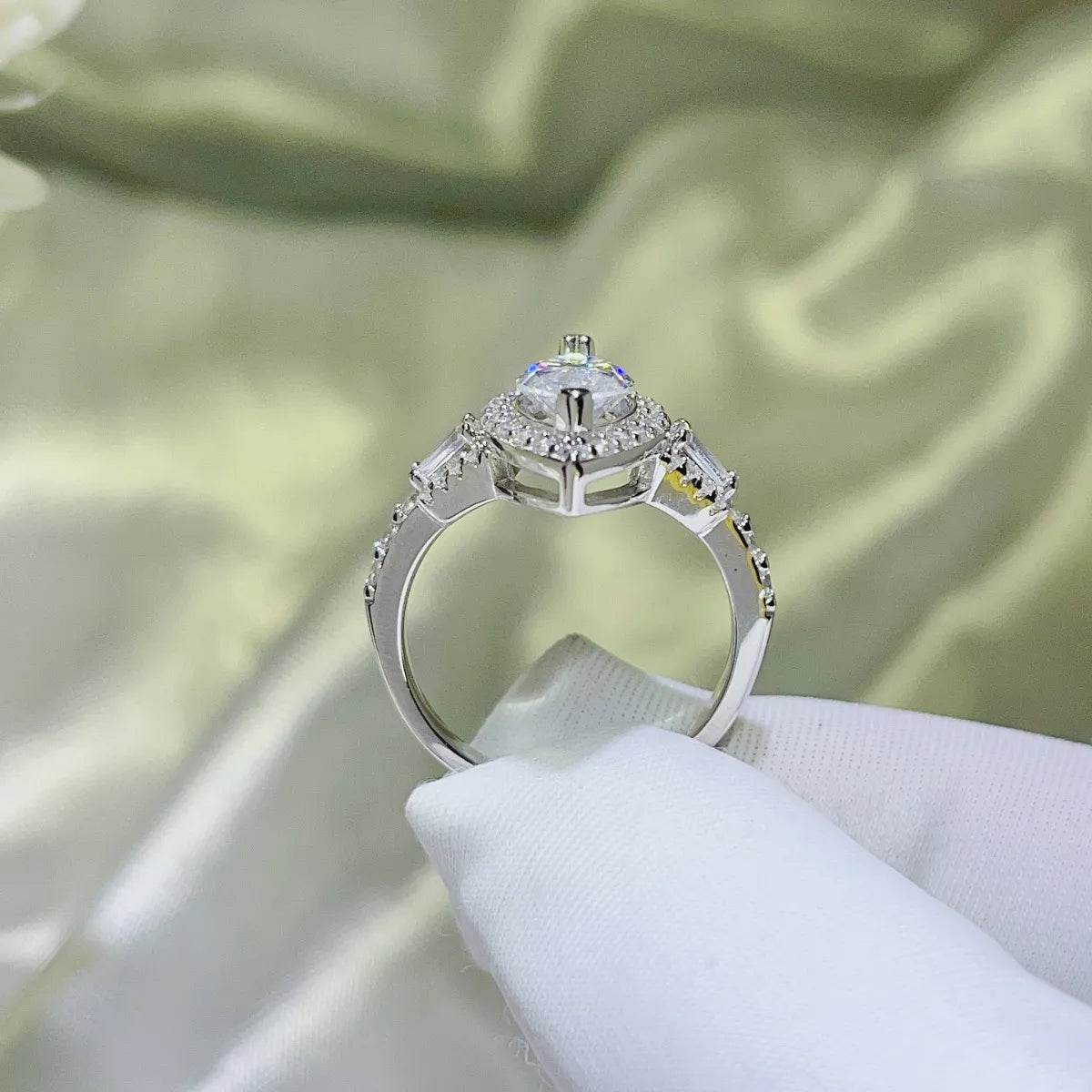 2 Carat Moissanite 925 Sterling Silver Ring - Tredona LLC