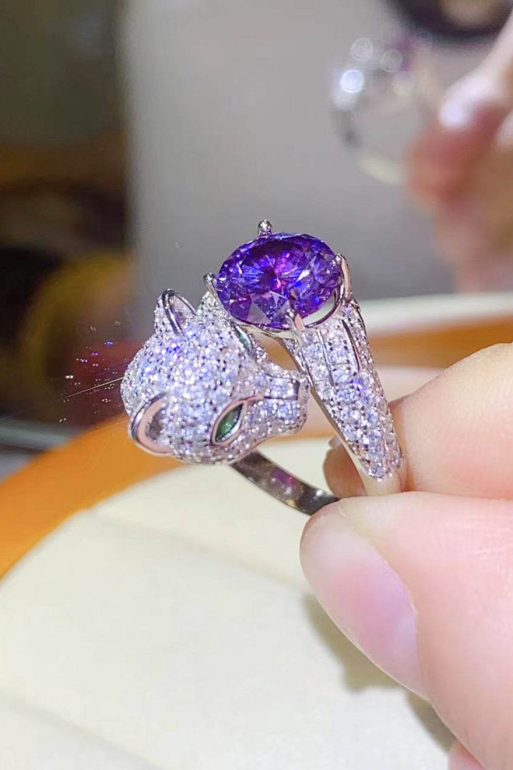 2 Carat Moissanite Adjustable Animal Bypass Ring - Tredona LLC
