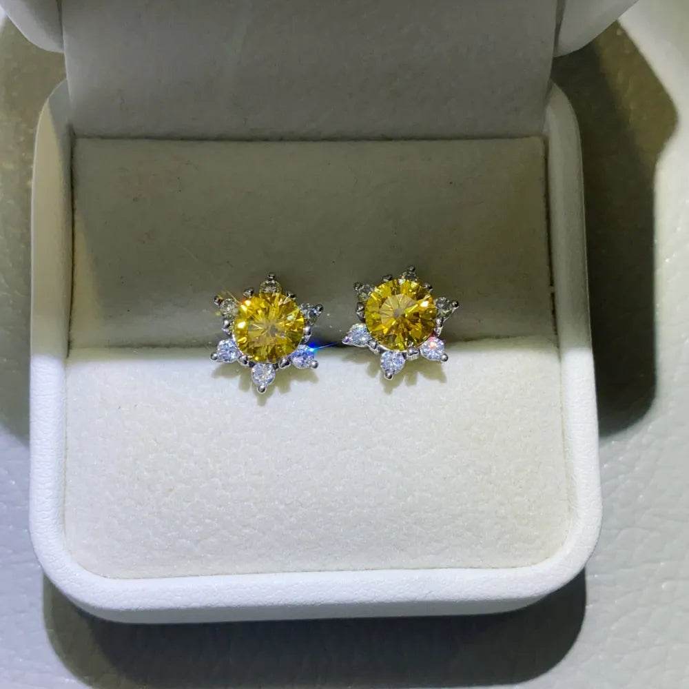 2 Carat Moissanite 925 Sterling Silver Stud Earrings - Tredona LLC