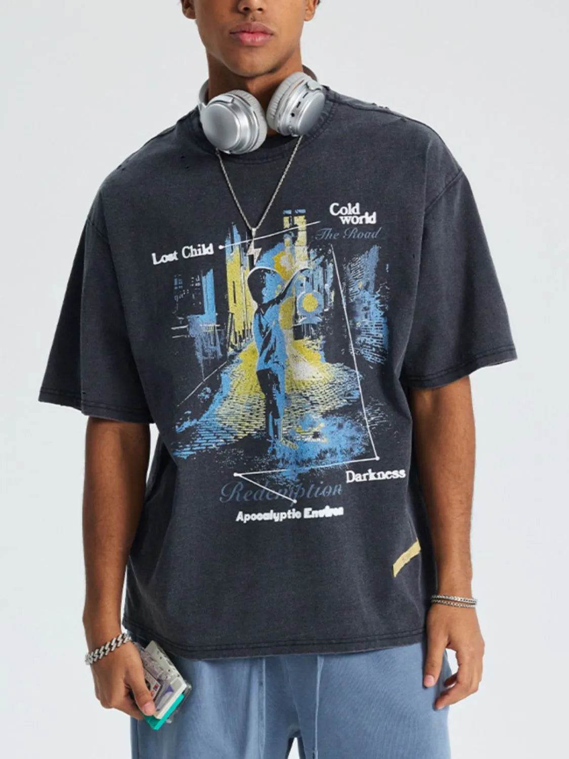Men's Graphic Round Neck Short Sleeve T-Shirt - Tredona LLC