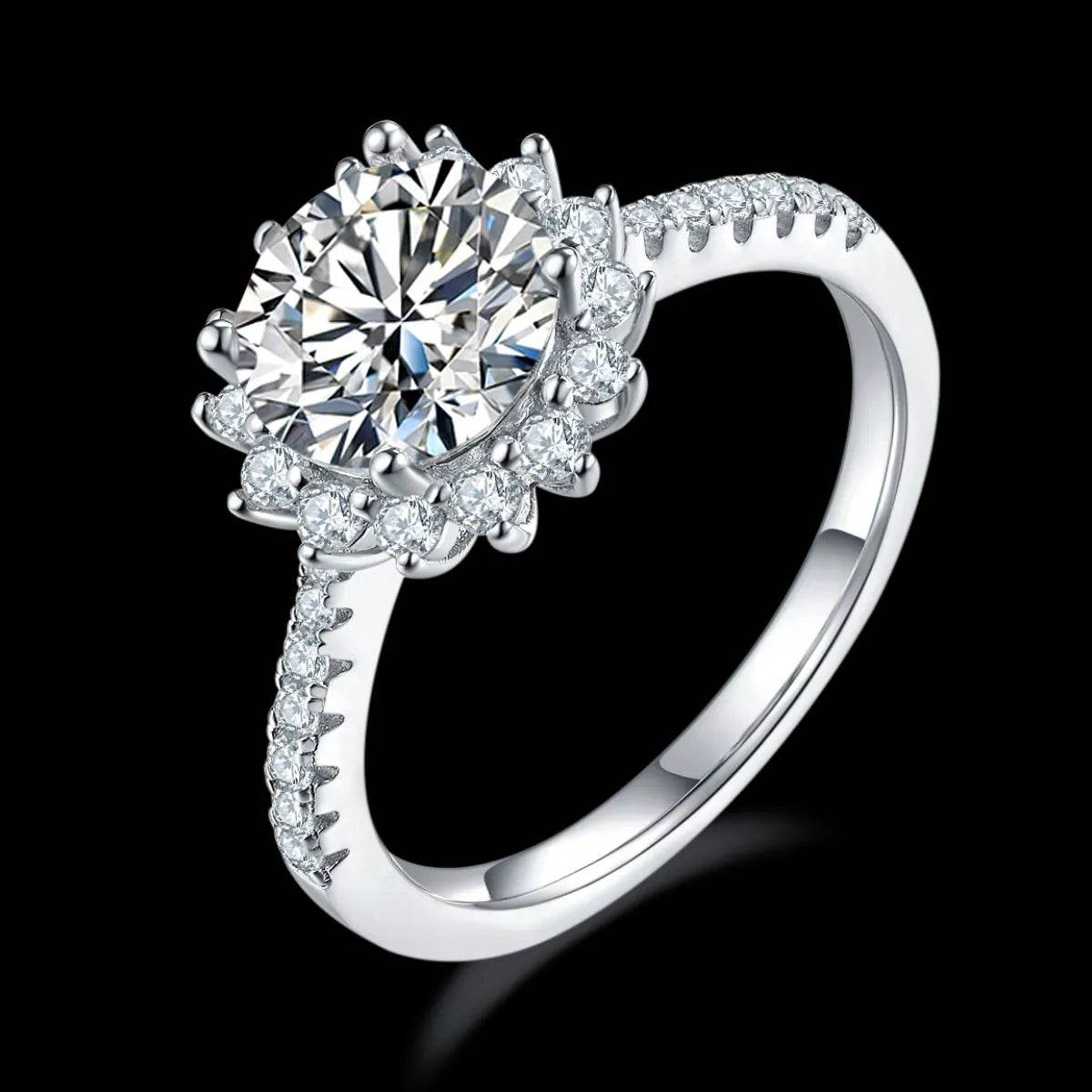 2 Carat Moissanite 925 Sterling Silver Ring - Tredona LLC