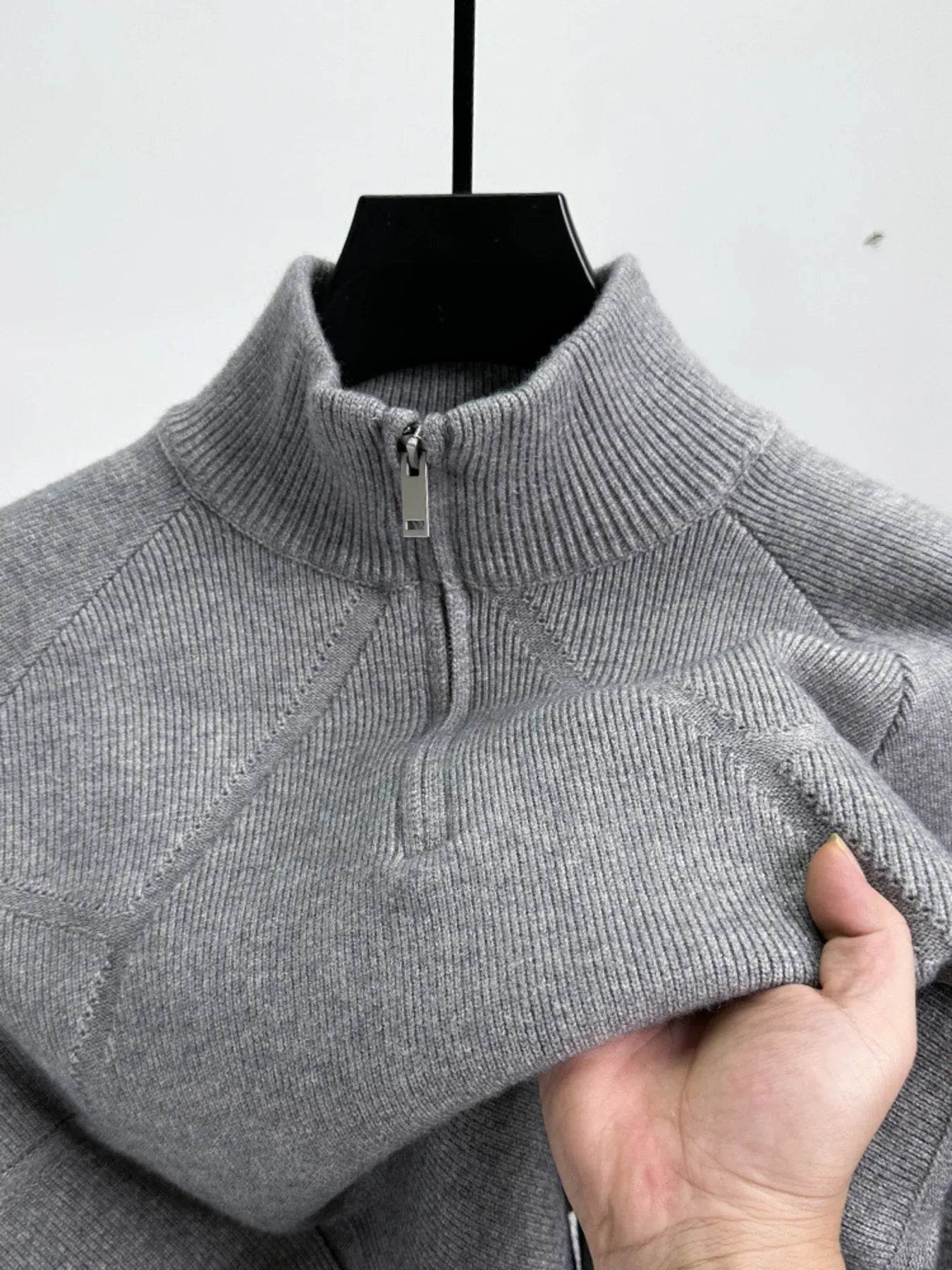 Men's Half-Zip Turtleneck Cardigan - Tredona LLC