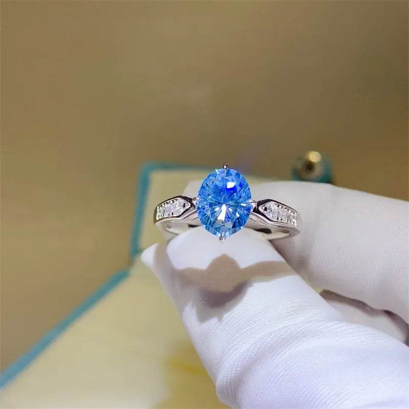 2 Carat Moissanite 925 Sterling Silver Ring - Tredona LLC