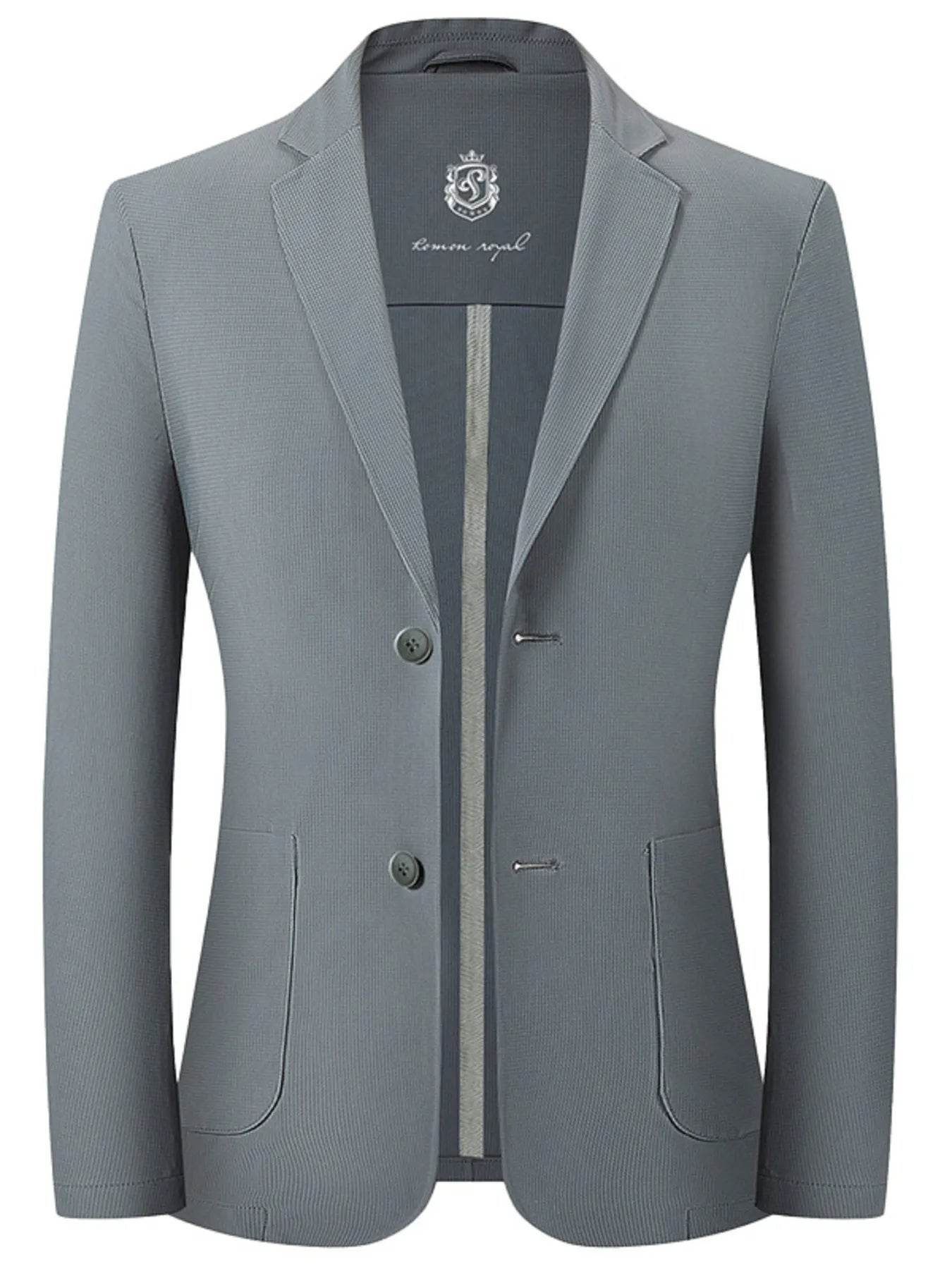 Men's Lapel Collar Long Sleeve Blazer - Tredona LLC