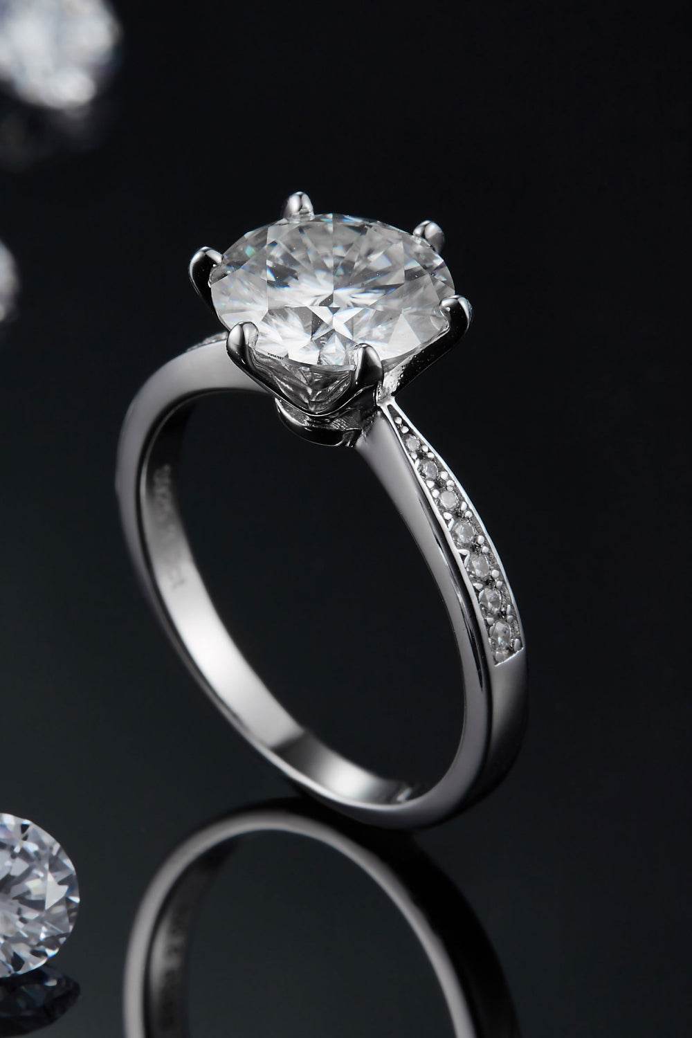 3 Carat Moissanite Side Stone Ring - Tredona LLC