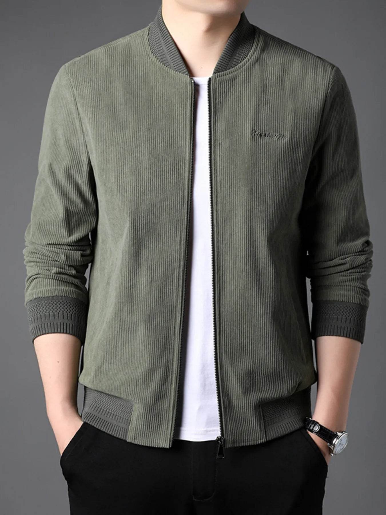 Men's Zip Up Long Sleeve Jacket - Tredona LLC