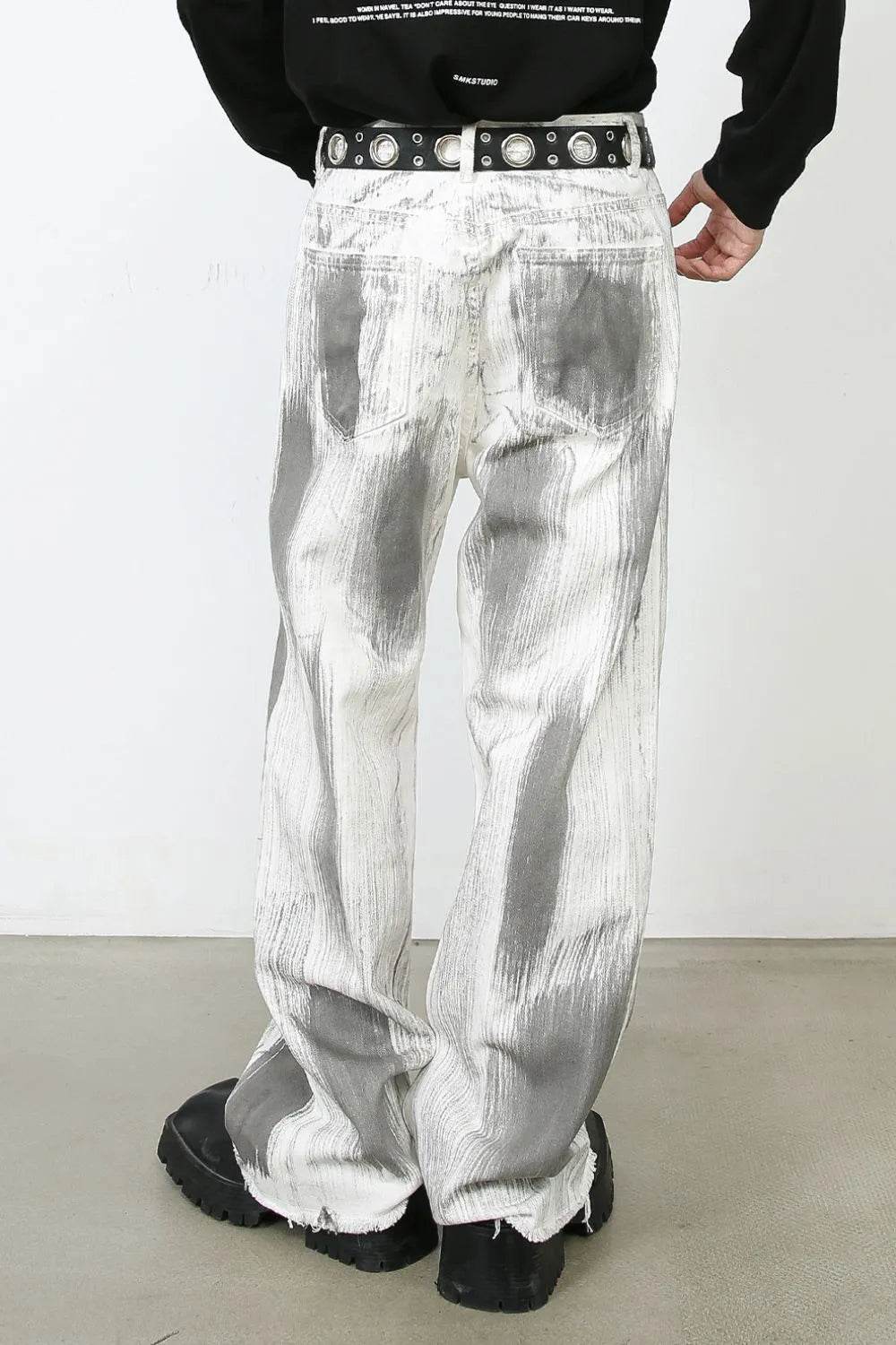 Men's Contrast Loose Jeans - Tredona LLC