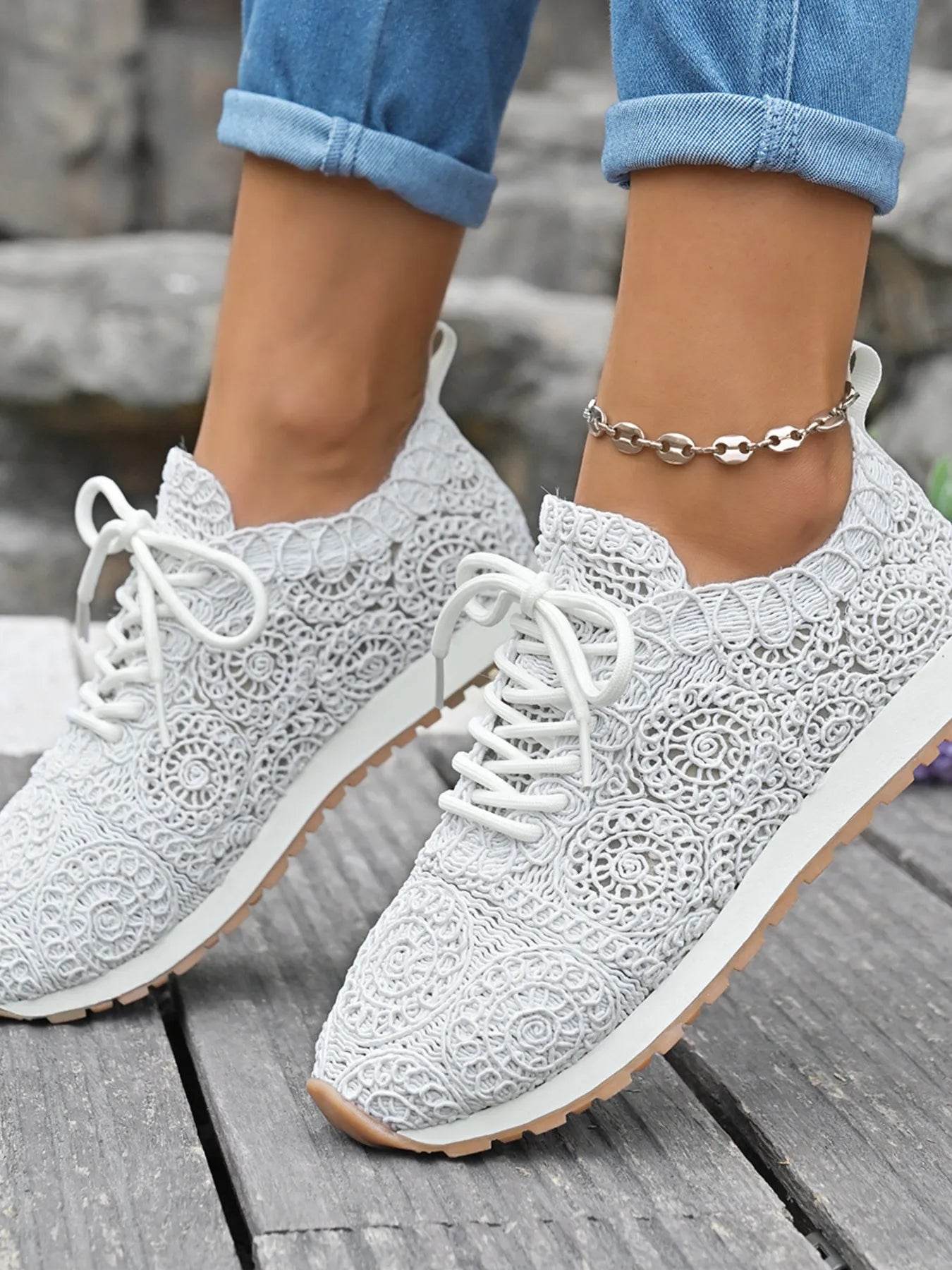 Mesh Lace Up Sneakers - Tredona LLC