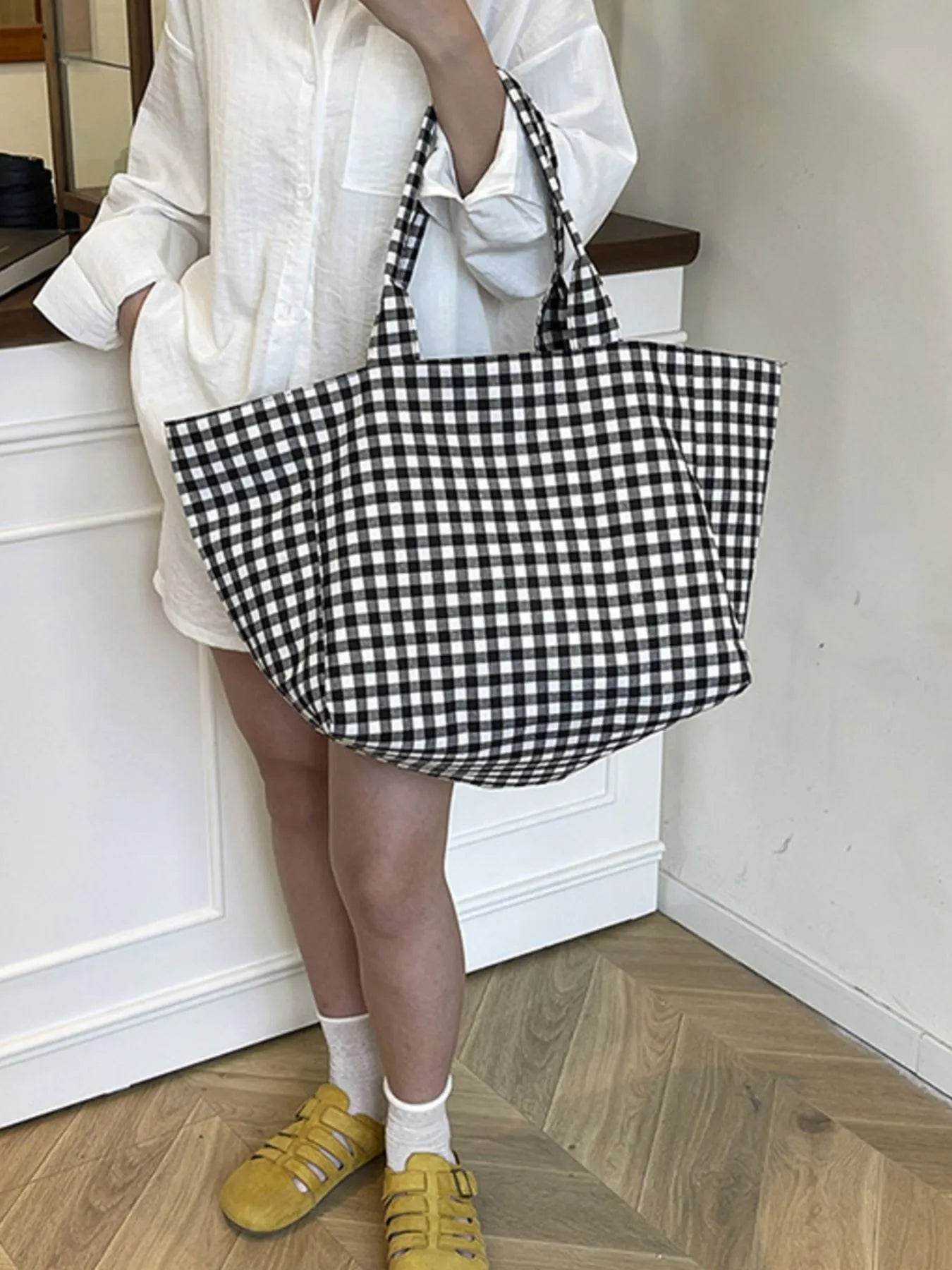 Classic Plaid Tote Bag - Tredona LLC