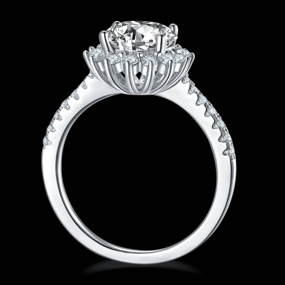 2 Carat Moissanite 925 Sterling Silver Ring - Tredona LLC