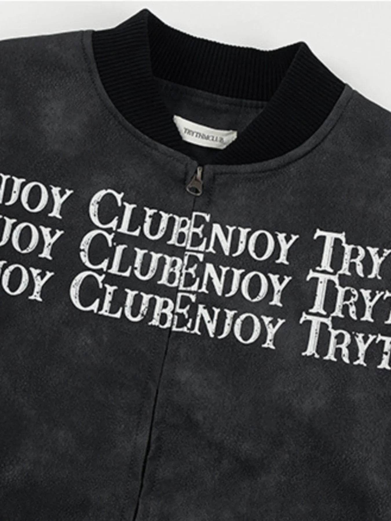 Men's Zip Up Letter Graphic Bomber Jacket - Tredona LLC