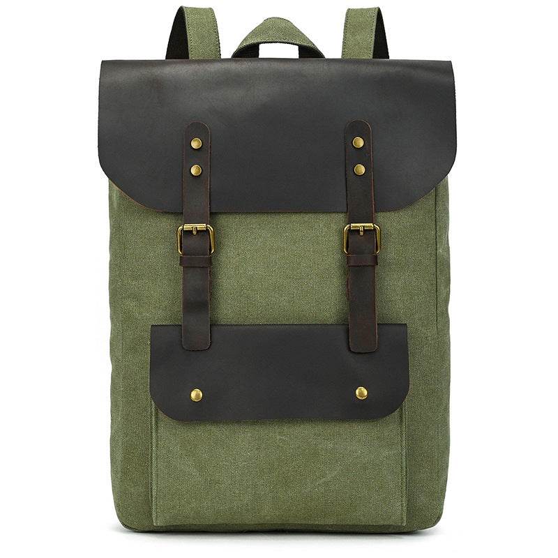 New Canvas Leather Large Capacity Backpack - Tredona LLC
