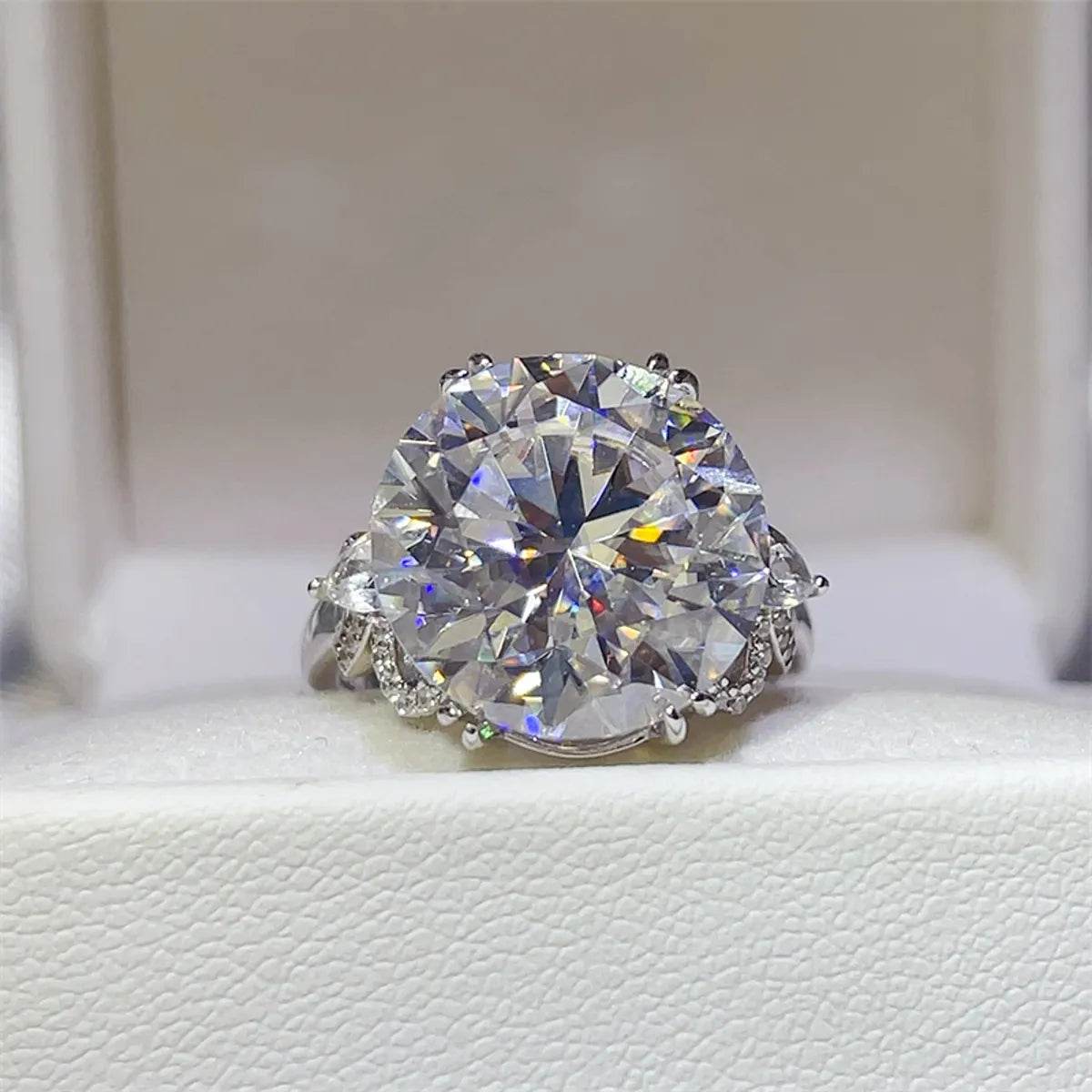 10 Carat Moissanite 925 Sterling Silver Ring - Tredona LLC