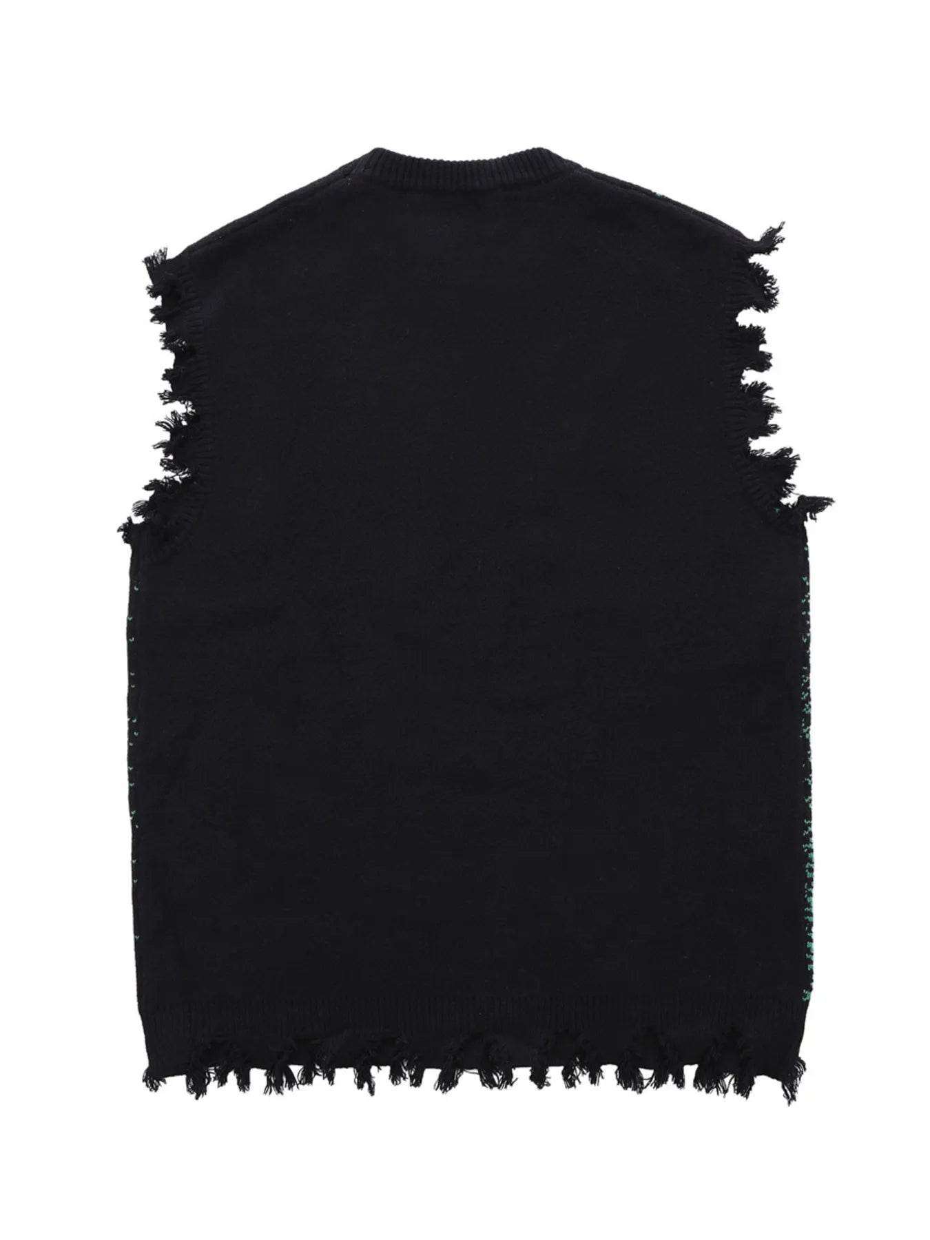 Men's Distressed Hem Sweater Vest - Tredona LLC