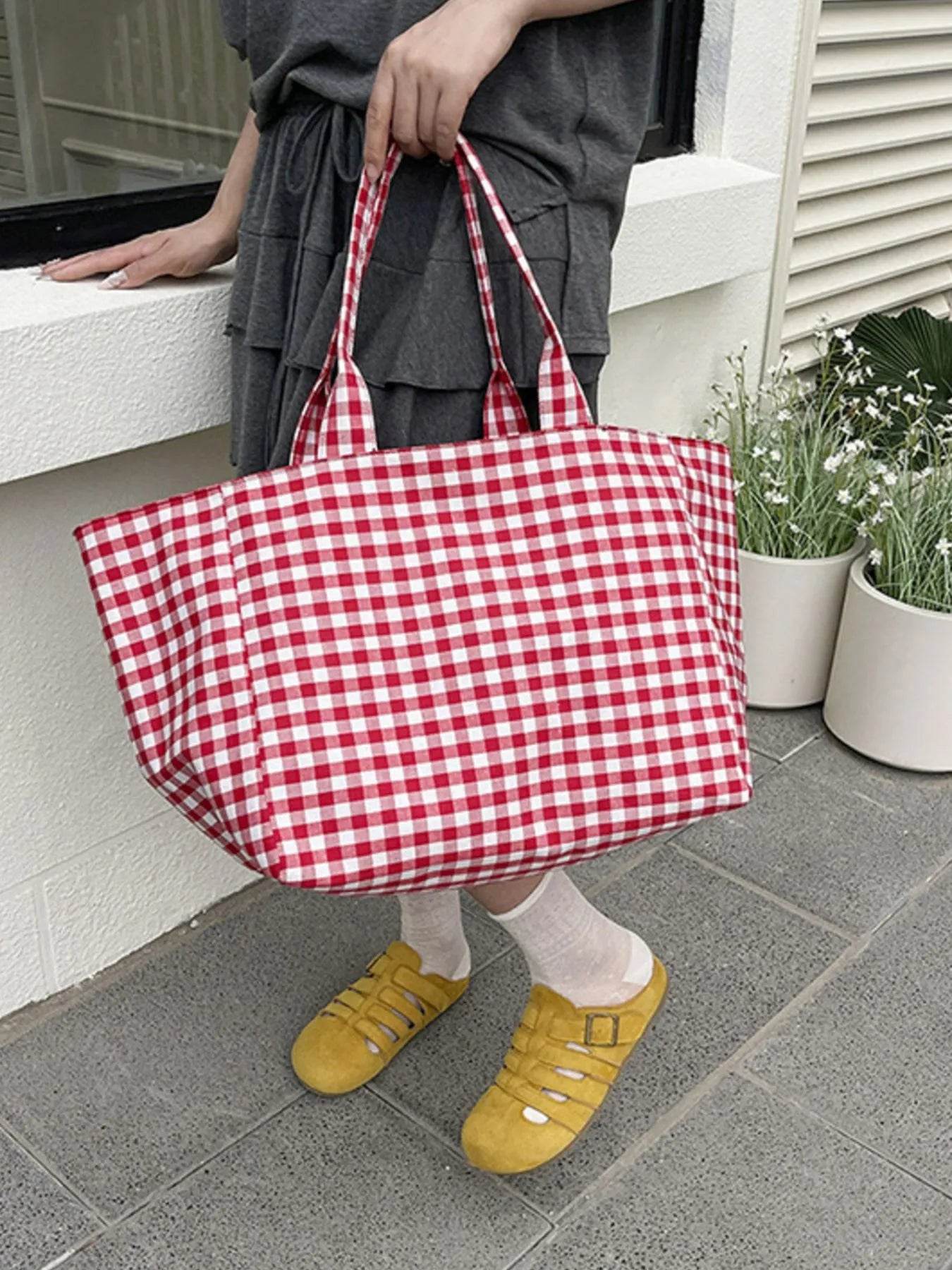 Classic Plaid Tote Bag - Tredona LLC