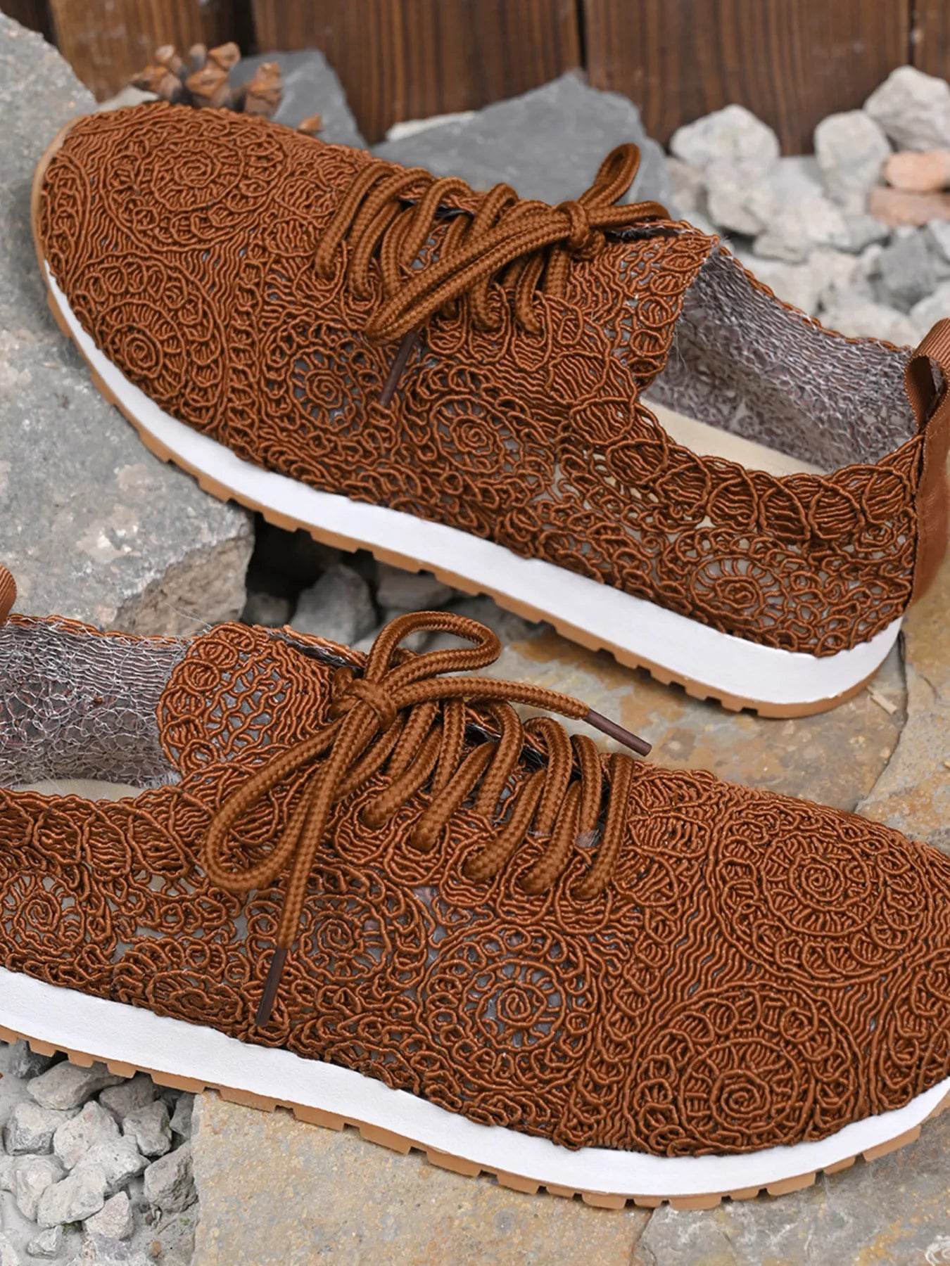 Mesh Lace Up Sneakers - Tredona LLC