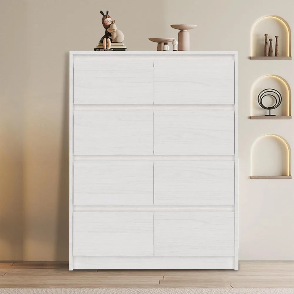 8 Drawers Dresser for Bedroom, Tall Dresser with 8 Drawers Wood Double Dresser Chest of Drawers, Modern Wide Storage Organizer C