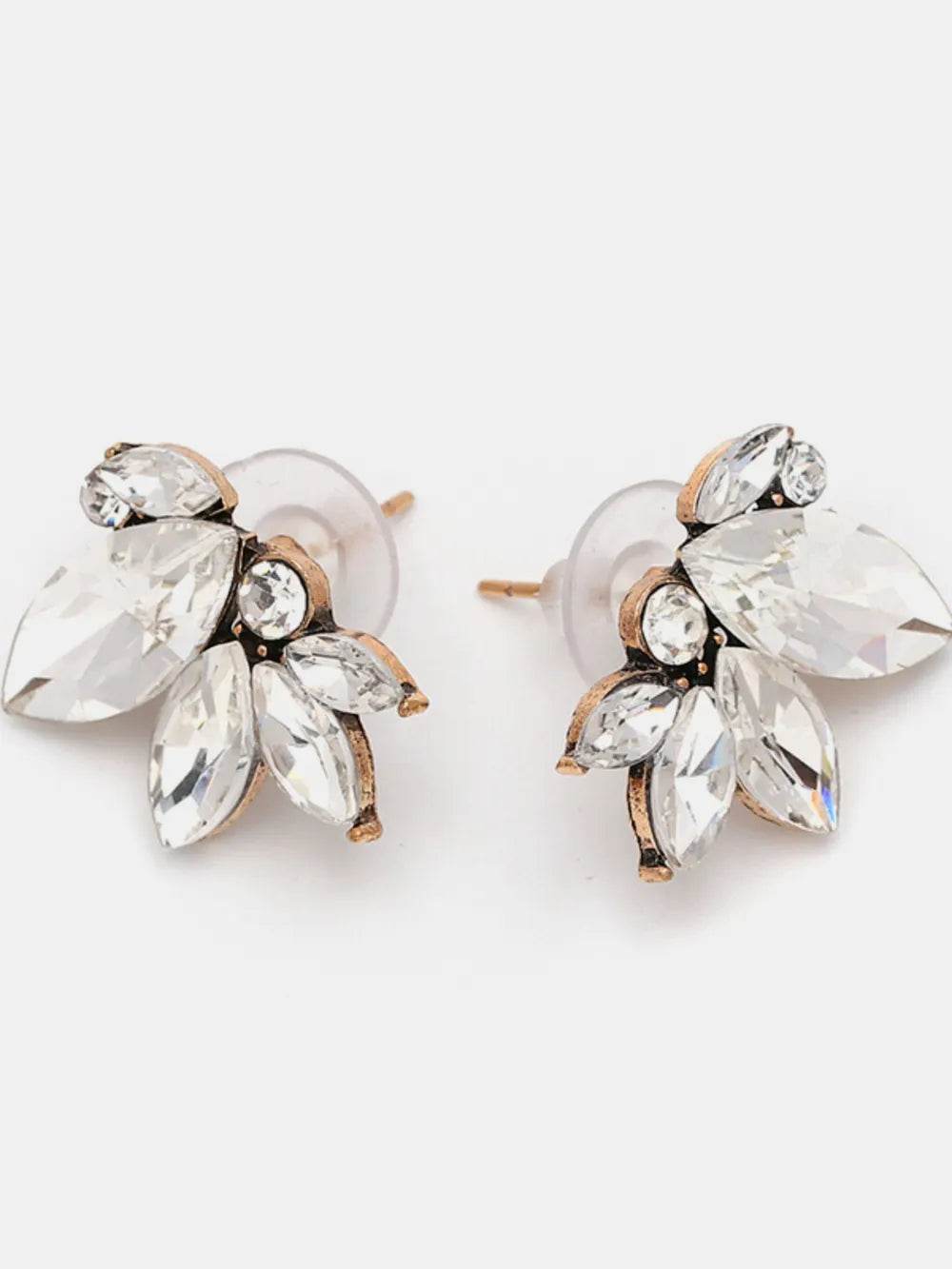 Alloy Rhinestone Flower Stud Earrings - Tredona LLC