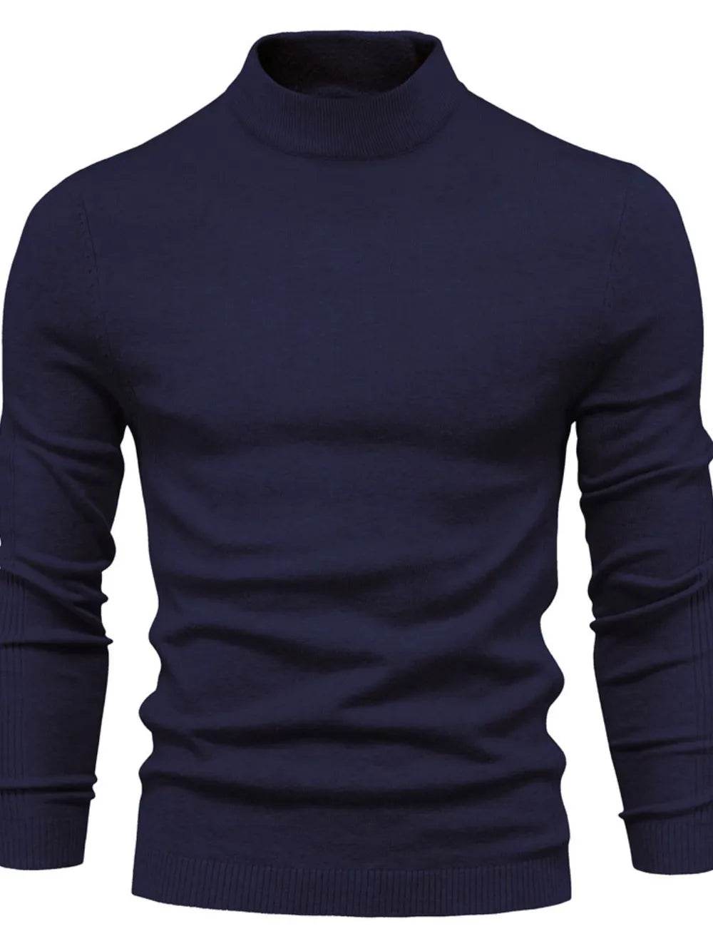 Men's Mock Neck Long Sleeve Sweater - Tredona LLC