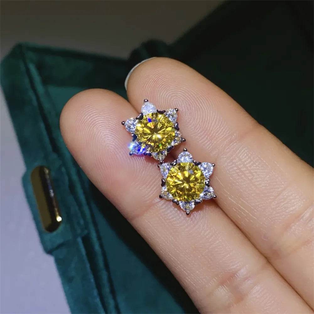2 Carat Moissanite 925 Sterling Silver Stud Earrings - Tredona LLC