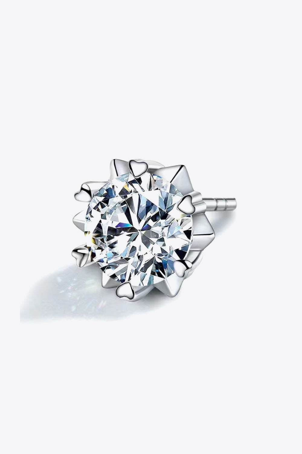 Stuck On You 4 Carat Moissanite Stud Earrings - Tredona LLC