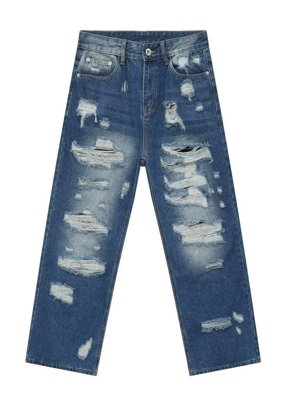 Men's Distressed Jeans with Pockets - Tredona LLC