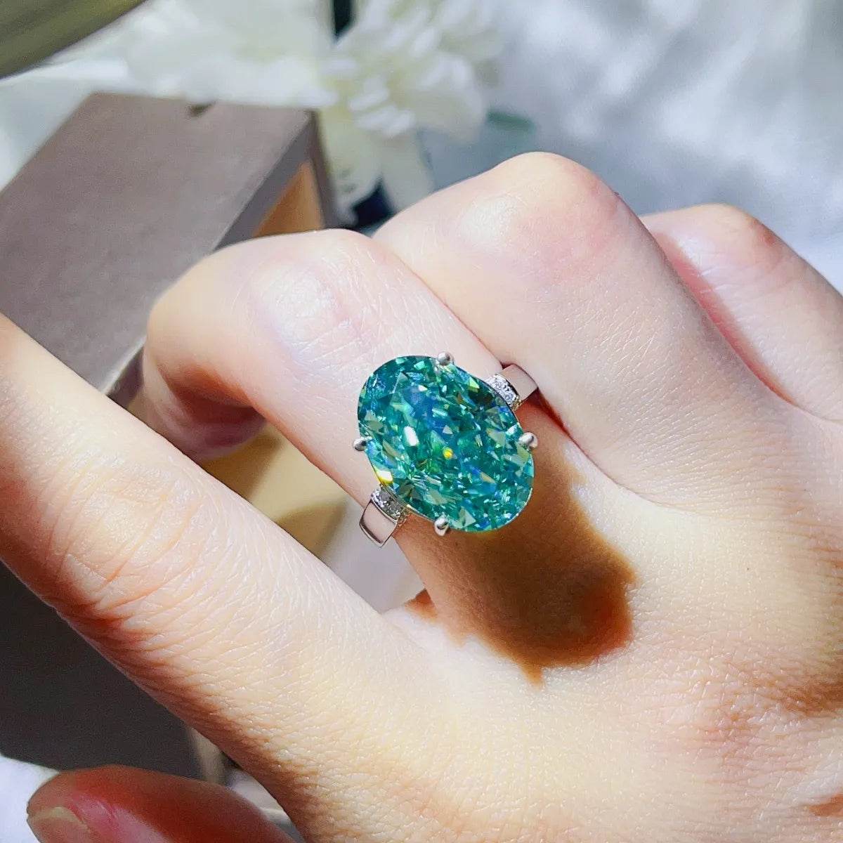 5 Carat Moissanite 925 Sterling Silver Ring - Tredona LLC