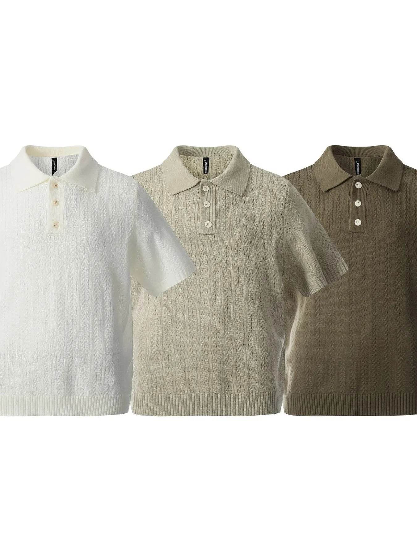 Men's Button Detail Short Sleeve Polo - Tredona LLC
