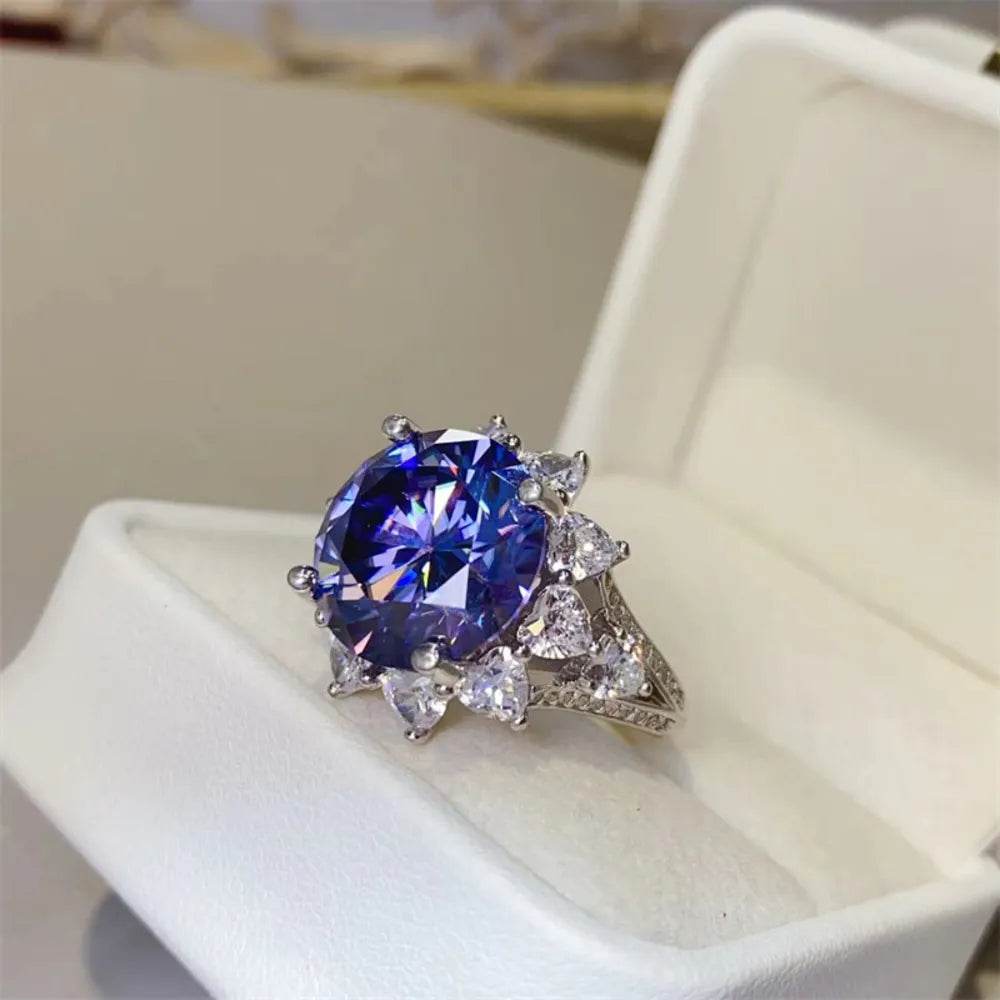 10 Carat Moissanite 925 Sterling Silver Ring - Tredona LLC