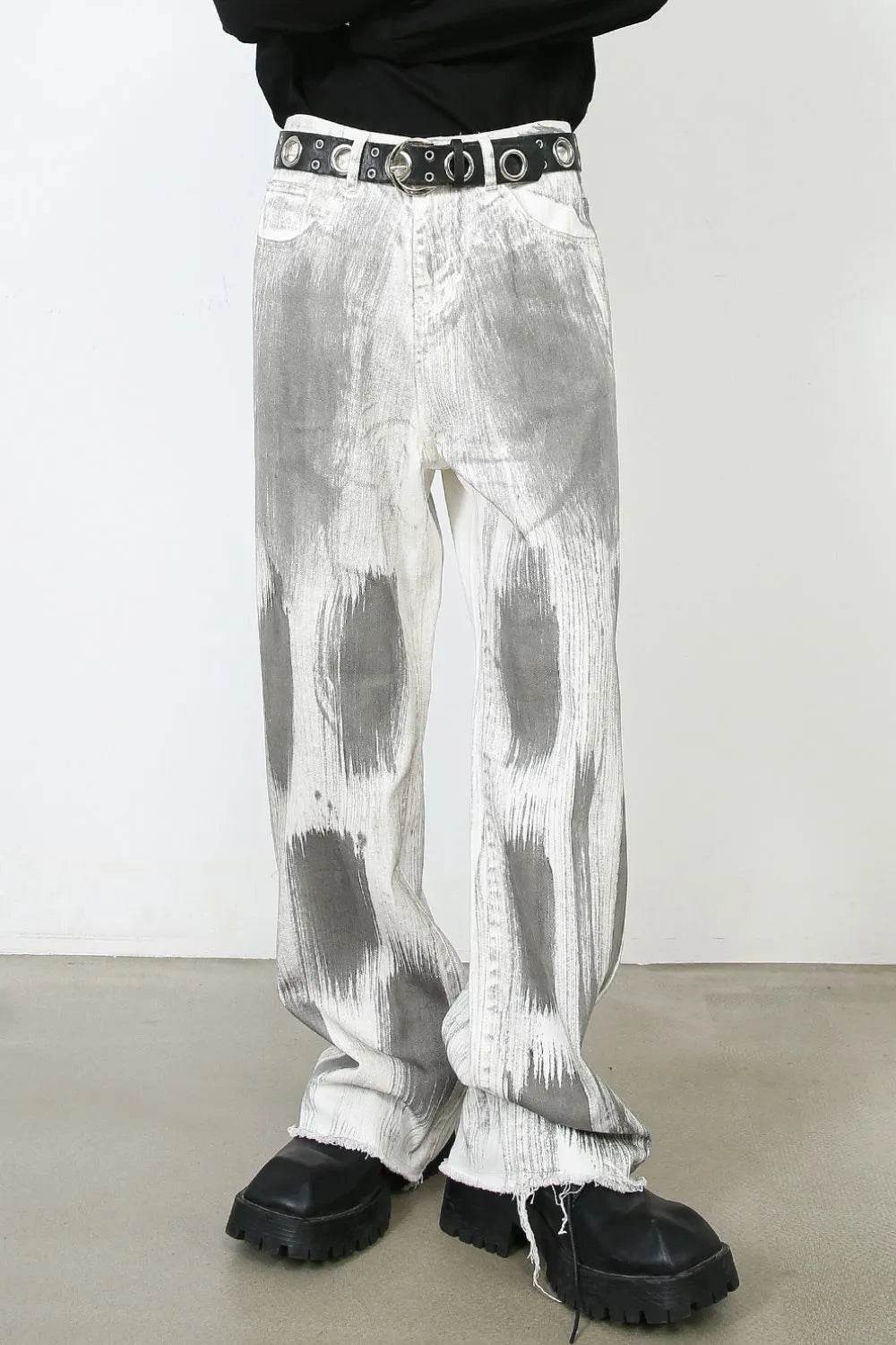 Men's Contrast Loose Jeans - Tredona LLC