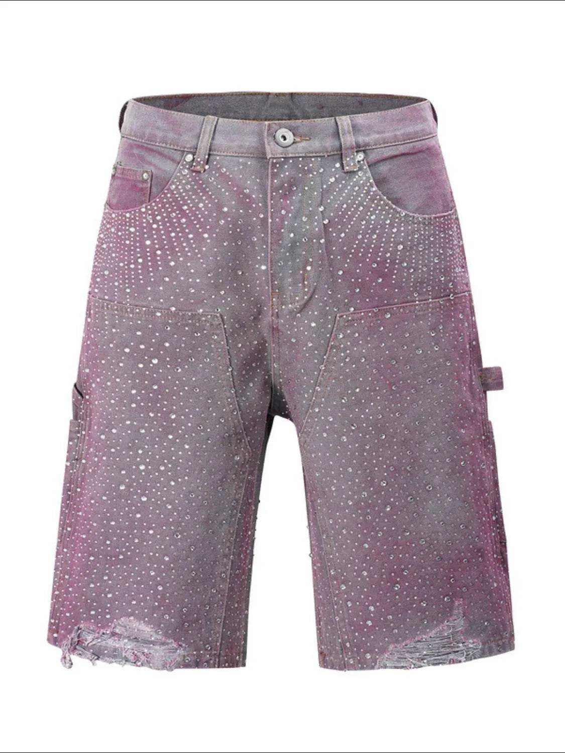 Men's Rhinestone Shorts with Pockets - Tredona LLC