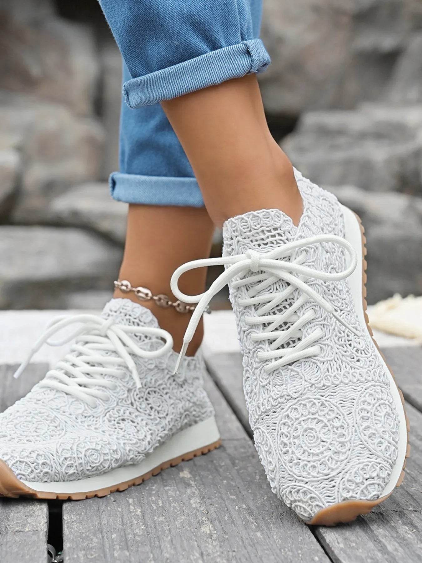 Mesh Lace Up Sneakers - Tredona LLC