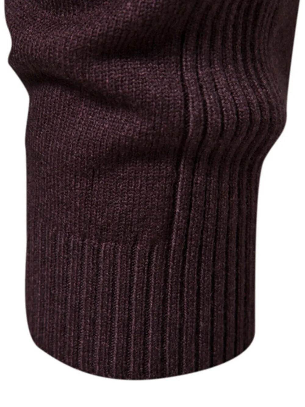 Men's Mock Neck Long Sleeve Sweater - Tredona LLC