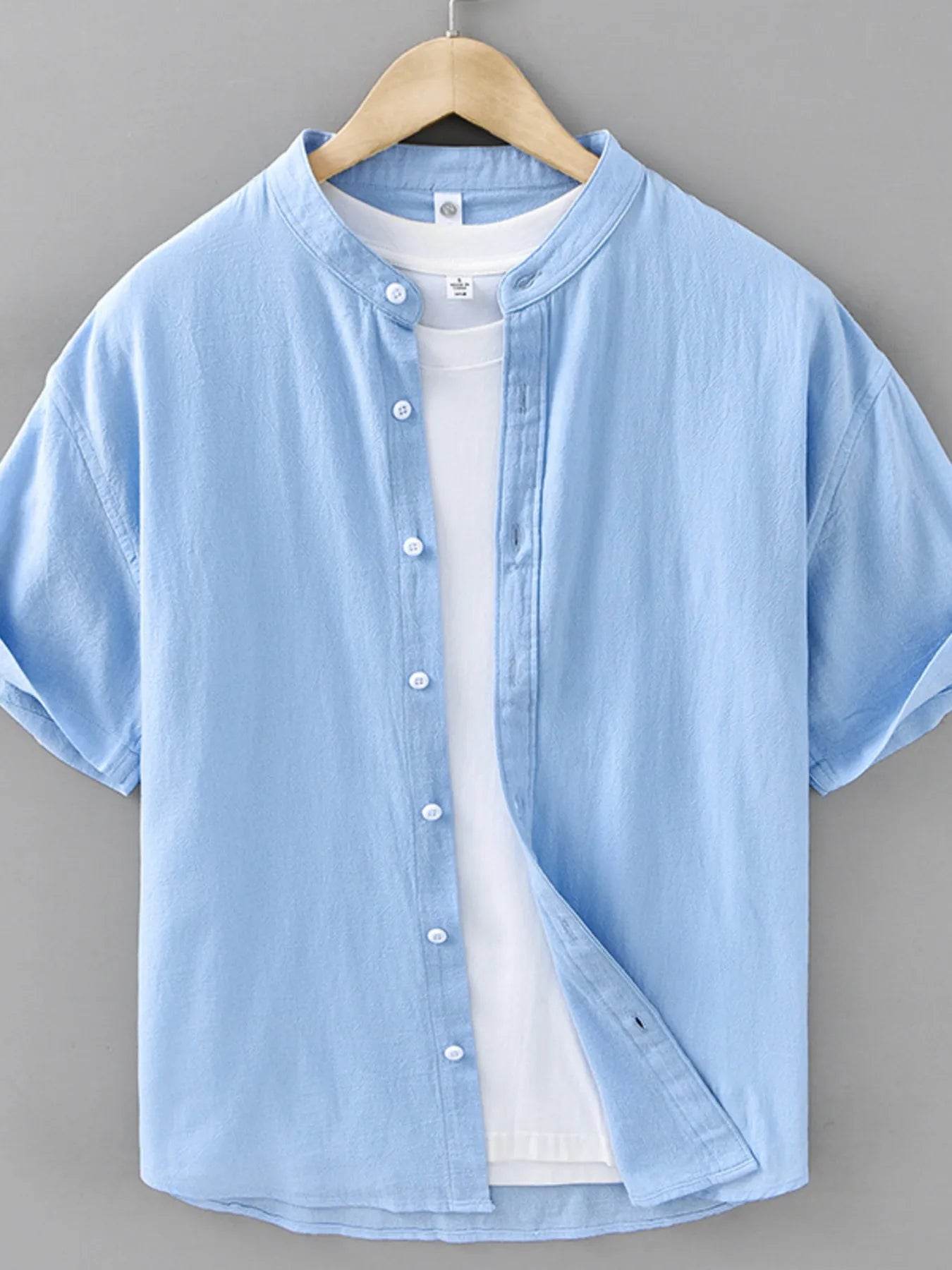 Men's Plus Size Button Up Short Sleeve Shirt - Tredona LLC