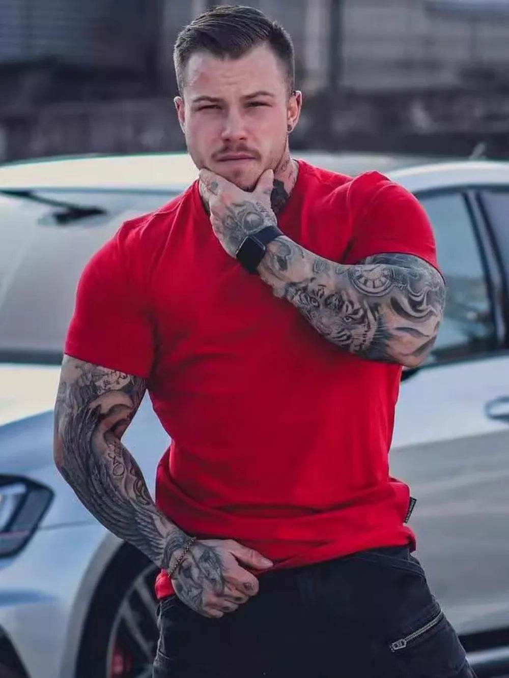 Men's Plus Size Round Neck Short Sleeve T-Shirt - Tredona LLC
