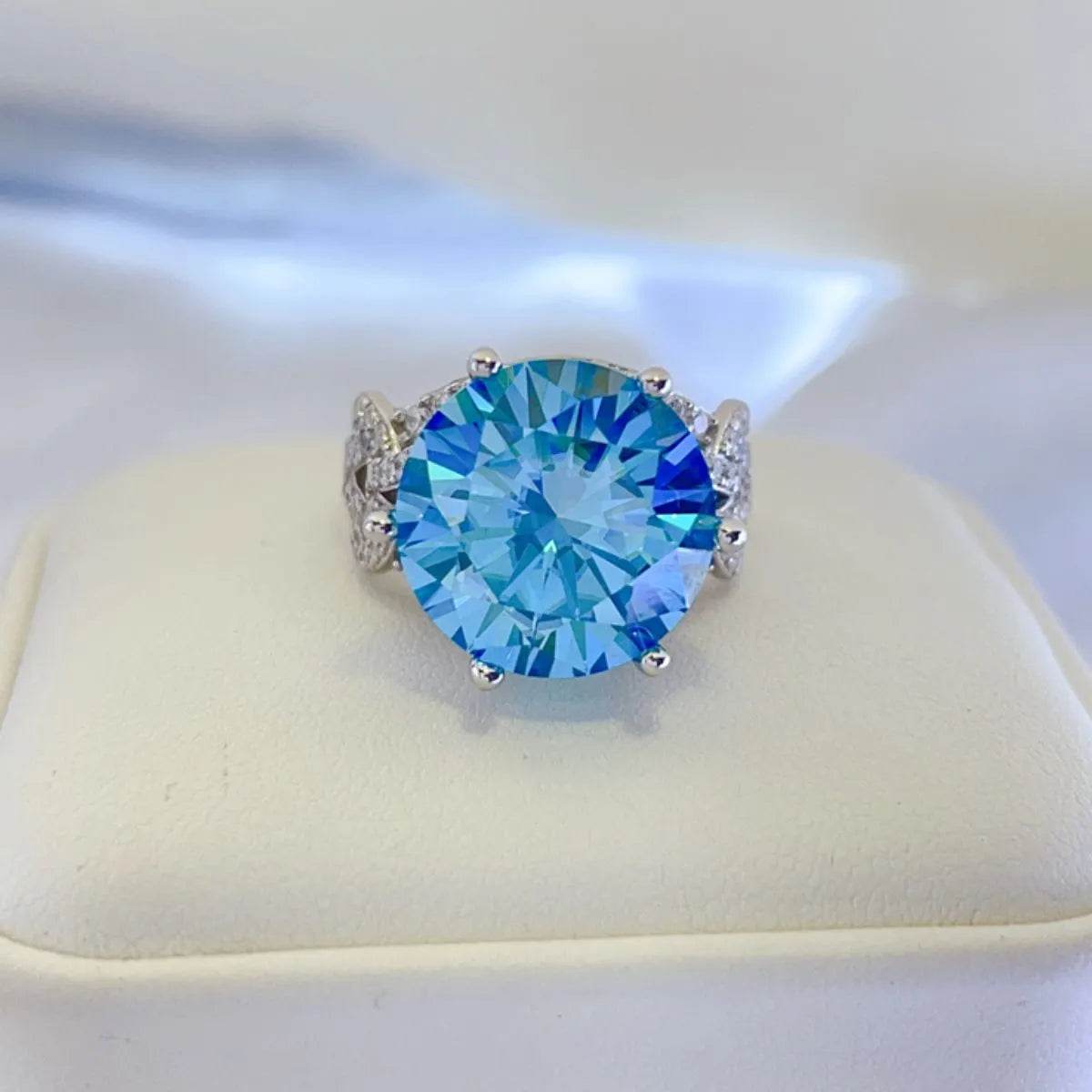 10 Carat Moissanite 925 Sterling Silver Ring - Tredona LLC
