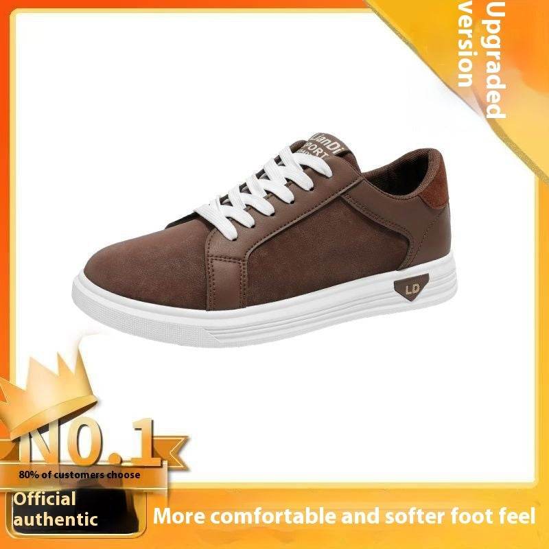 Men's Shoes Low-top Casual Leather Sneakers - Tredona LLC