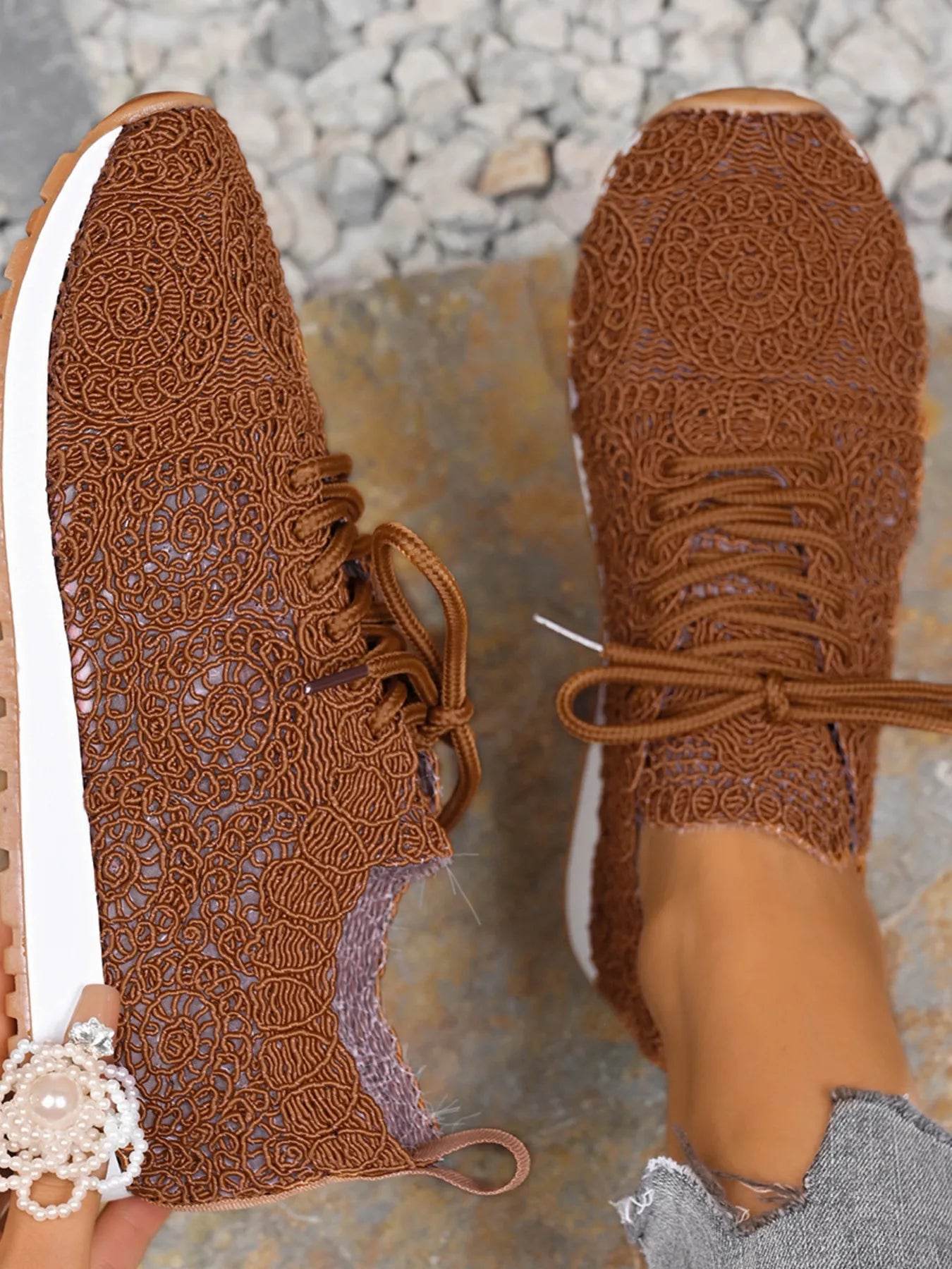 Mesh Lace Up Sneakers - Tredona LLC