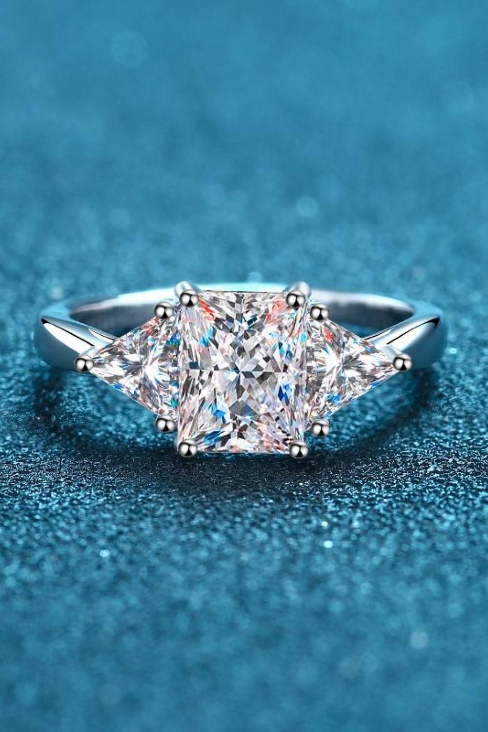 3 Carat Moissanite 925 Sterling Silver Rhodium-Plated Ring - Tredona LLC