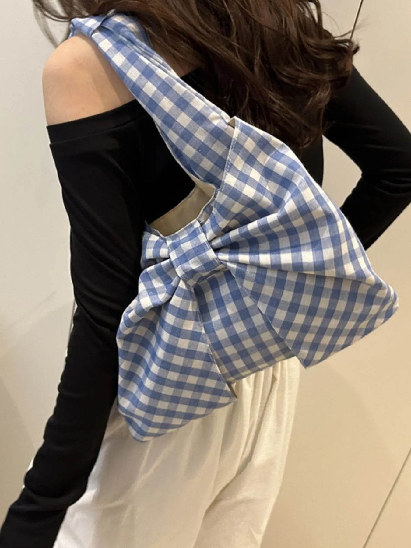 Ruched Bow Shoulder Bag - Tredona LLC