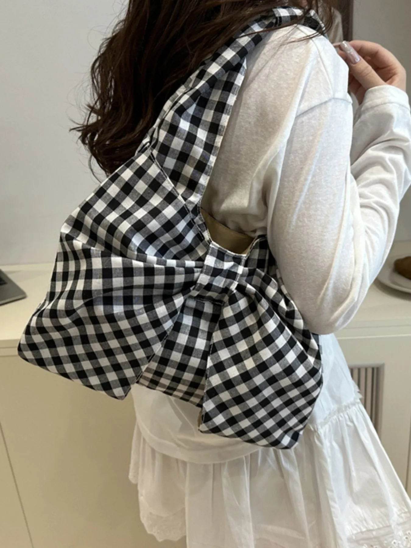 Ruched Bow Shoulder Bag - Tredona LLC