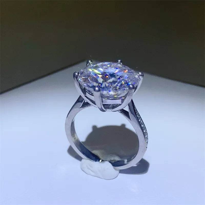 10 Carat Moissanite 925 Sterling Silver Ring - Tredona LLC