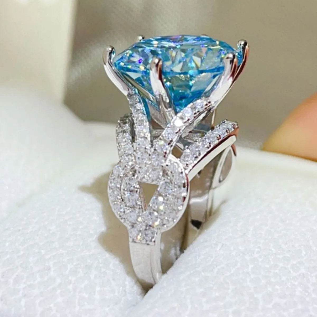 10 Carat Moissanite 925 Sterling Silver Ring - Tredona LLC