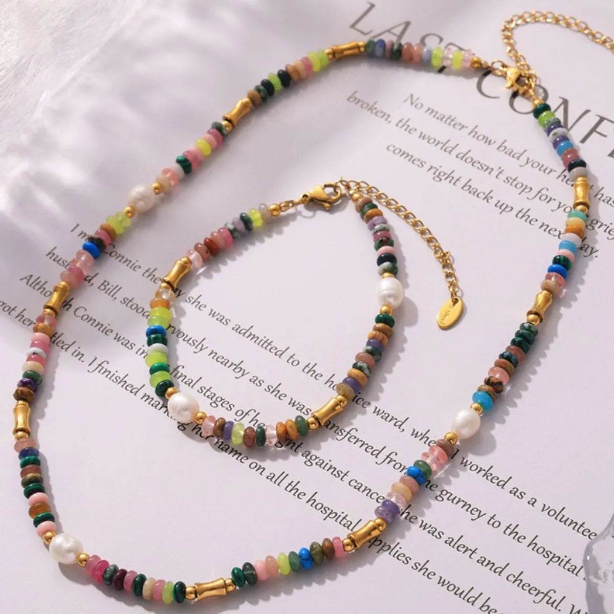 Bohemian Natural Stone Pearl Beaded Jewelry Set - Tredona LLC