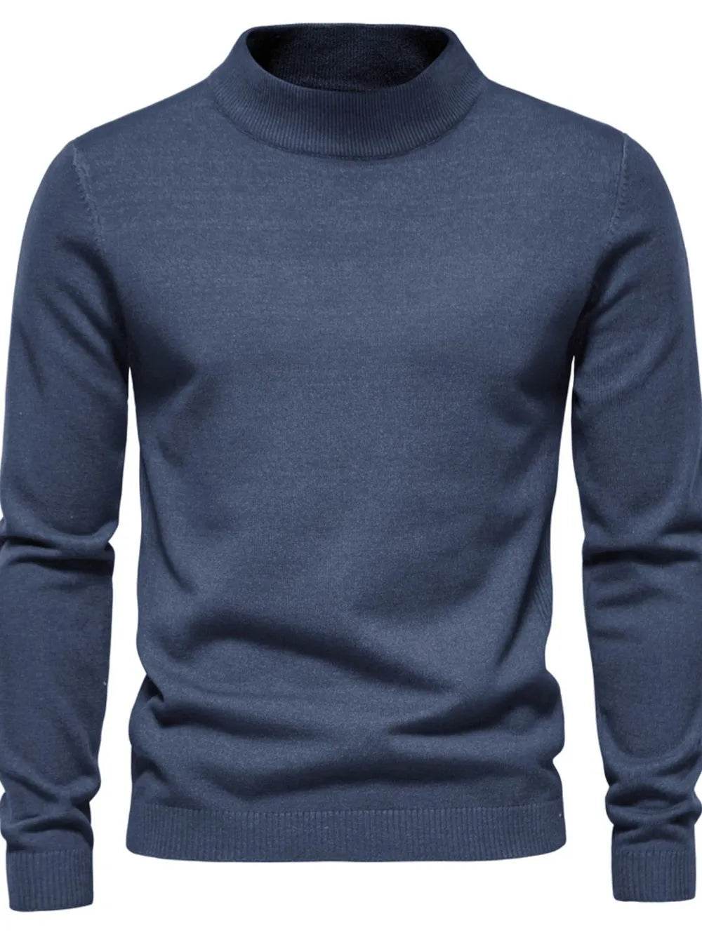 Men's Mock Neck Long Sleeve Sweater - Tredona LLC